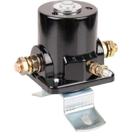 12V 3-terminal starter solenoid relay for Ford 2N, 8N, and 9N tractors with mounting bracket.