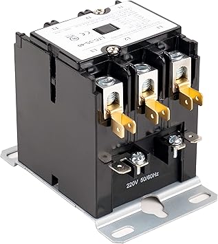 3 pole 40 amp definite purpose contactor with 240 VAC coil for air conditioner and heat pump compressors.