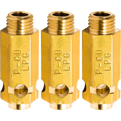 383EEL3002D Dryer LP Gas Conversion Kit, three brass fittings shown side by side