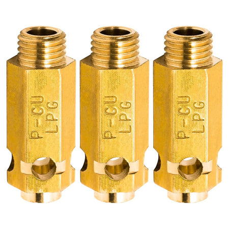 Three brass LP gas conversion orifices for LG and Kenmore dryers.