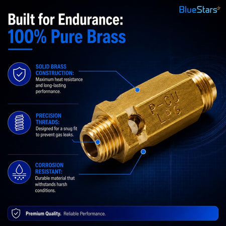 383EEL3002D Dryer LP Gas Conversion Kit, brass fitting shown with solid brass, precision thread, and corrosion-resistant call
