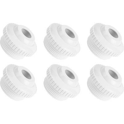 Set of six white SP1419C pool and spa directional flow hydrostream return fittings.
