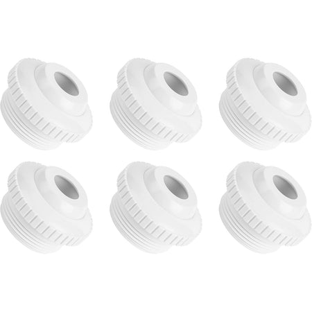 Set of six white SP1419C pool and spa directional flow hydrostream return fittings.