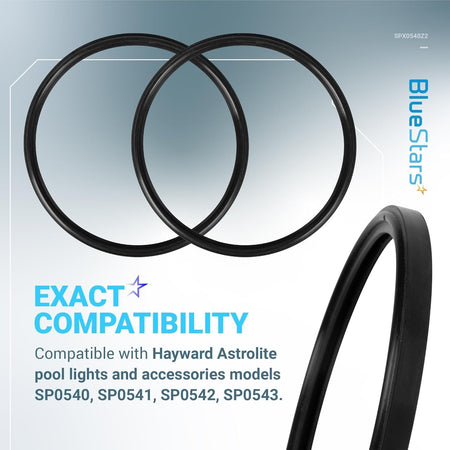 Black rubber lens gasket for Hayward Astrolite underwater pool lights.