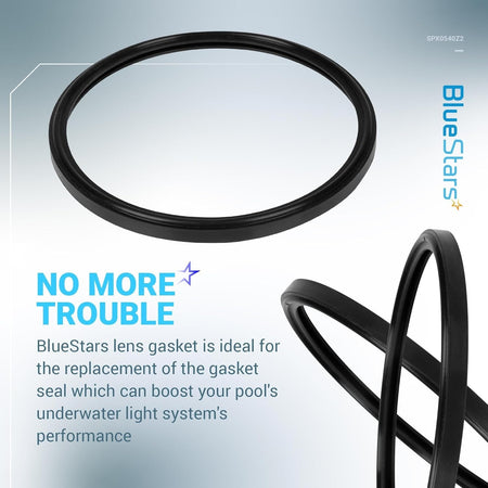 Black SPX0540Z2 replacement lens gasket for Hayward Astrolite underwater pool lights.