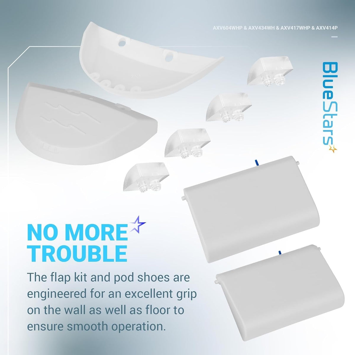 Replacement pod swing, flap, bezel, and pod shoe kit for Hayward Navigator and Pool Vac Ultra cleaners.