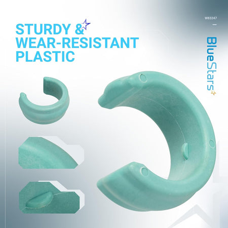 Close-up of W83247 universal pool cleaner hose weight made of sturdy, wear-resistant teal plastic.