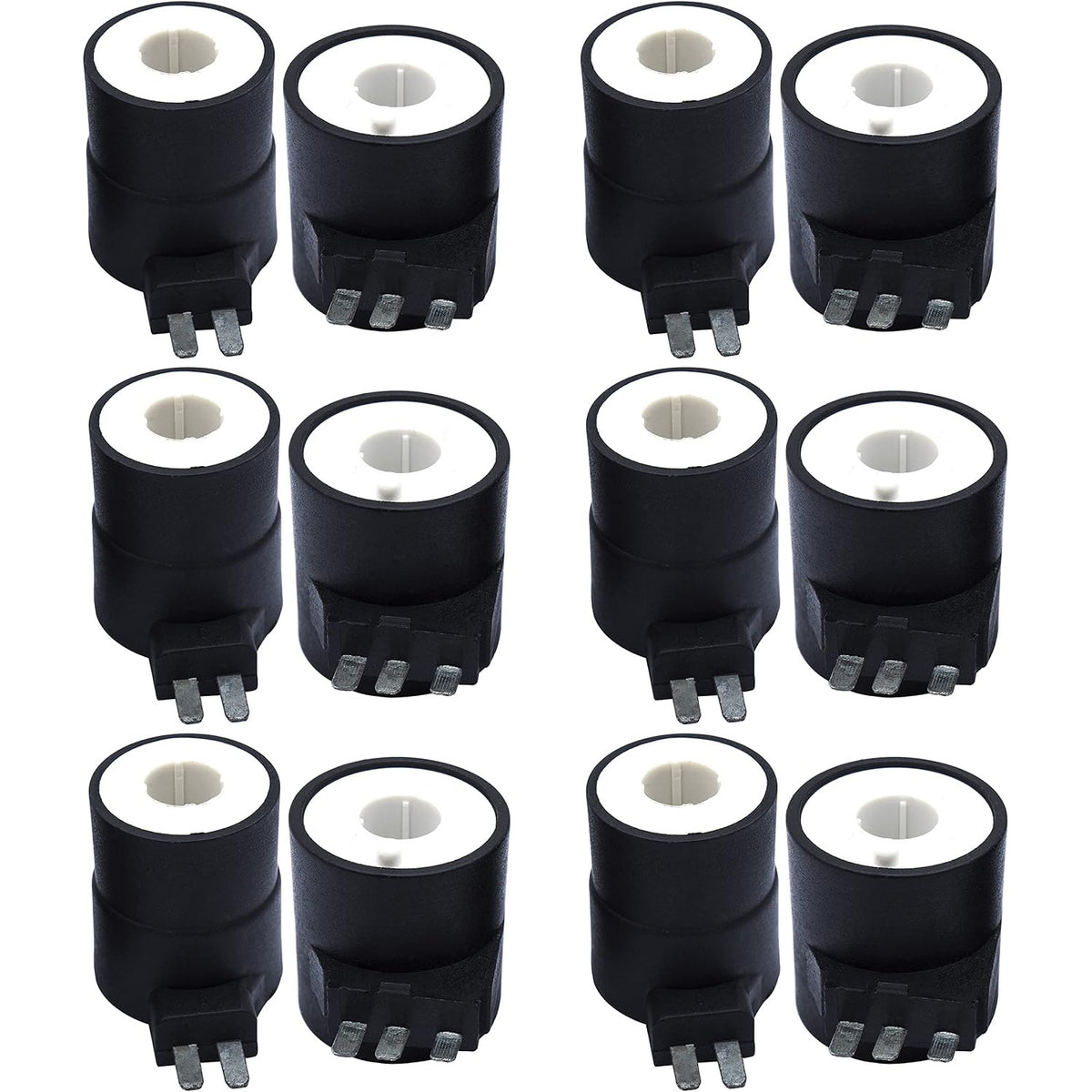 279834 Dryer Gas Valve Ignition Solenoid Coil Kit, six pairs of black coils with electrical terminals arranged in rows
