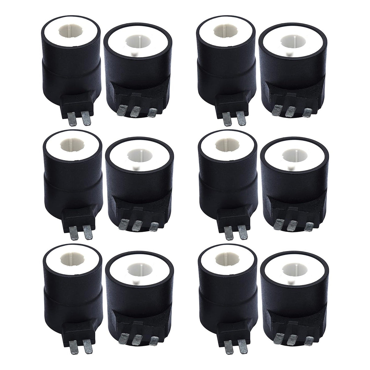 Set of 12 dryer gas valve ignition solenoid coils for Whirlpool, Kenmore, and Maytag dryers.