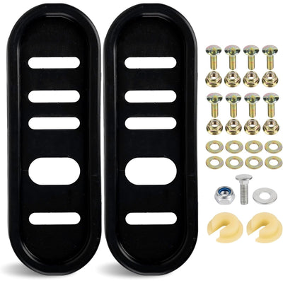 490-241-0010 snowblower slide shoes kit with two black skid shoes and included mounting hardware set.