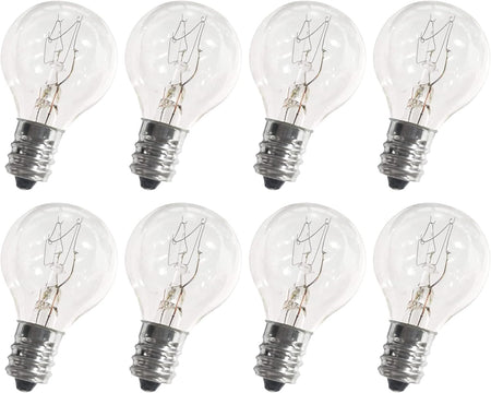 Pack of eight G30 E12 20W replacement light bulbs for medium-sized Scentsy warmers.