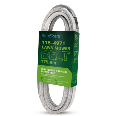 115-4971 replacement deck belt for Toro Titan mowers in BlueStars branded packaging.