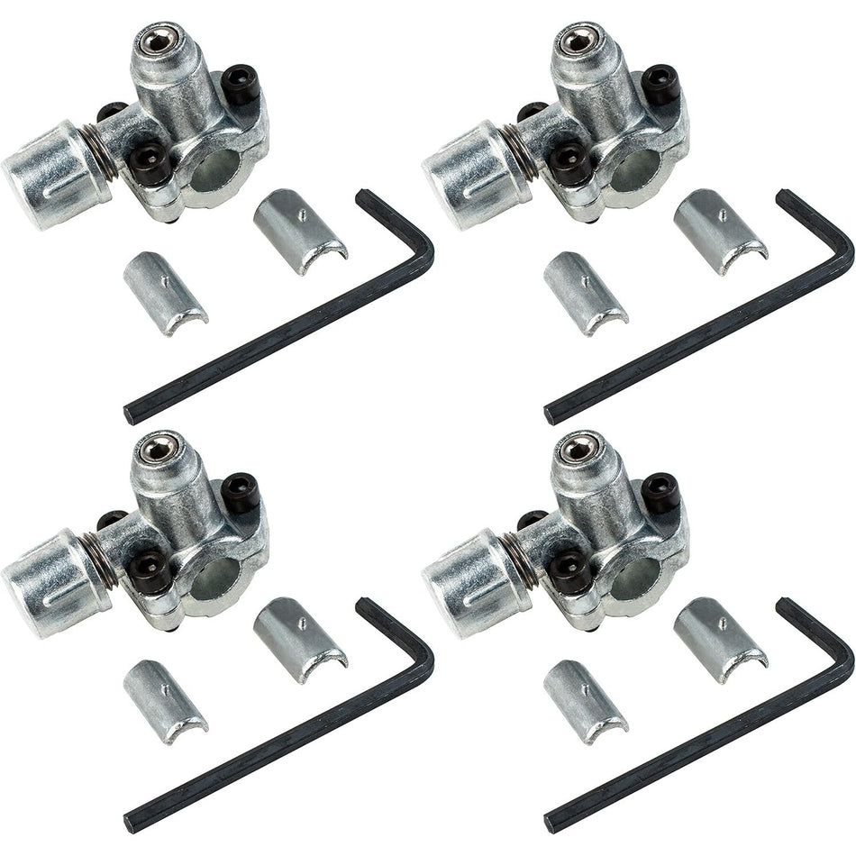 Pack of four BPV-31 bullet piercing valves for HVAC pipes with hex keys and mounting inserts.