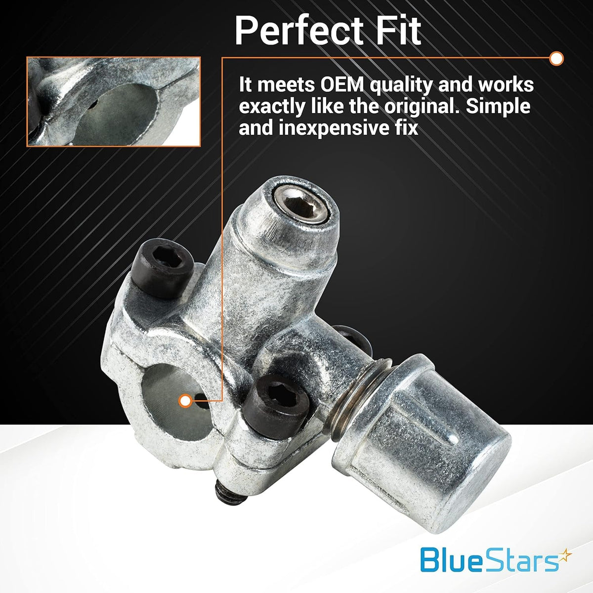 Close-up of a BPV-31 bullet piercing valve for HVAC air conditioner pipes with inset detail view.
