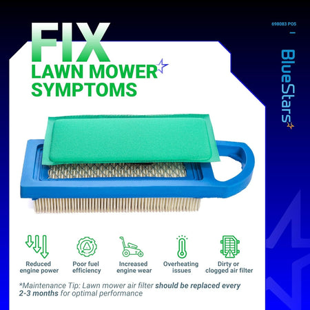 Replacement air filter with green pre-cleaner for John Deere and Craftsman riding lawn mowers.