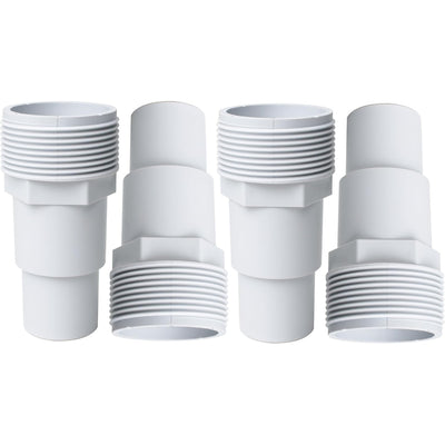Set of four white universal pool hose adapters for SPX1091Z7 and SPX1091Z4 replacement.