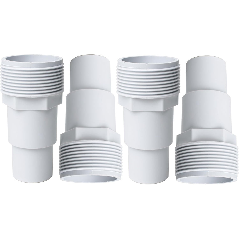 Set of four white universal pool hose adapters for SPX1091Z7 and SPX1091Z4 replacement.