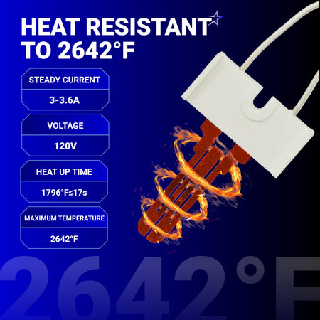 279311 gas dryer igniter with technical specifications for heat resistance, voltage, and current.