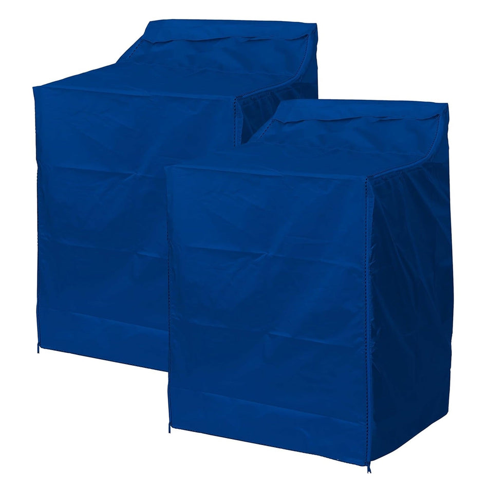 Two blue premium outdoor washing machine covers for top-load washers, 29x28x43 inches.