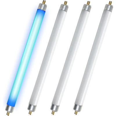 Pack of four 6-watt 32050 4-pin replacement UV bulbs for DynaTrap indoor insect traps.