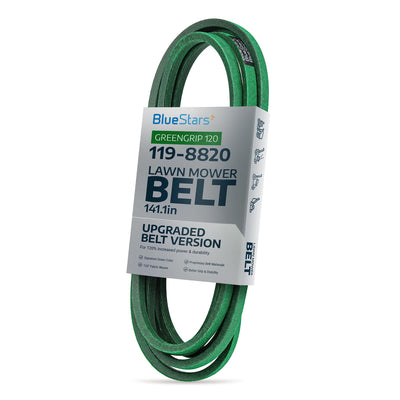 119-8820 replacement green deck belt for Toro Timecutter 50-inch mower decks with branded product packaging.