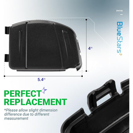 594106 air cleaner cover replacement showing dimensions of 5.4 inches by 4 inches for lawn mower engines.