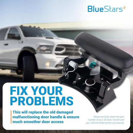 Black tailgate handle latch replacement part for truck with spring mechanism and mounting bracket.