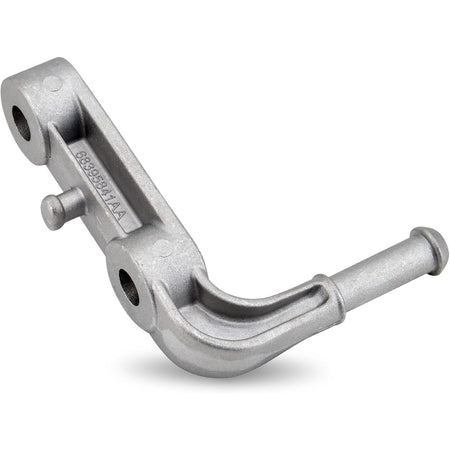 Metal exhaust muffler support bracket assembly 68395841AA with mounting holes and hanger pin.