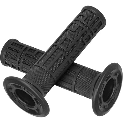 Pair of black textured rubber throttle grips for Surron electric bikes.