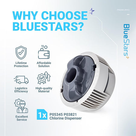 BlueStars P05345 P03821 chlorine dispenser replacement for Coleman Saluspa Lay-Z-Spa hot tubs and spas.