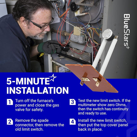 87F16 furnace primary limit switch installation guide with technician and step-by-step instructions.