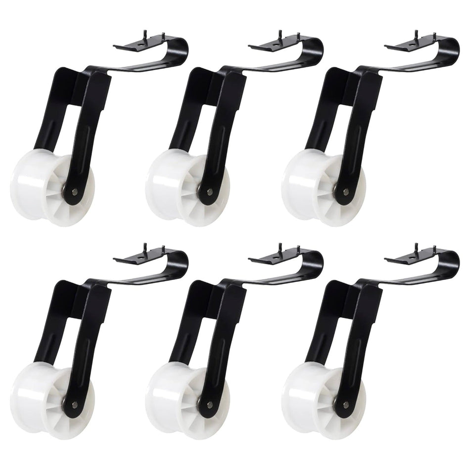 Pack of six 691366 dryer idler pulley assemblies for Whirlpool, Kenmore, and Maytag dryers.