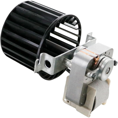 Replacement heater fan blower motor with black centrifugal wheel for 99080351 and S97009796 units.
