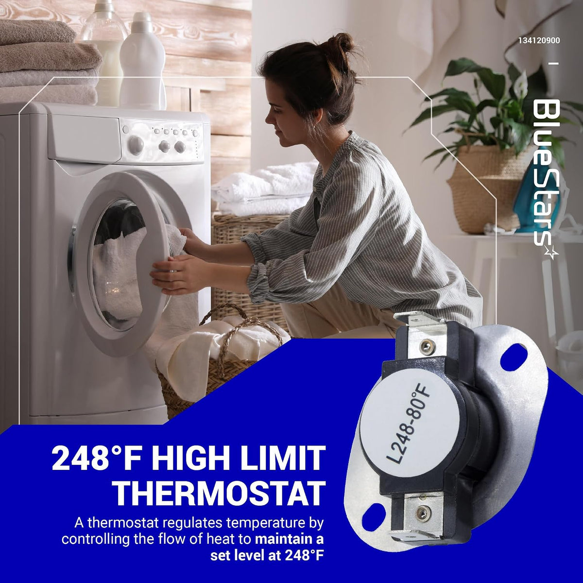 279769 Dryer Thermal Cut-Off Kit Replacement, graphic with thermostat close-up, dryer, and 248°F high-limit text