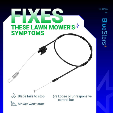 946-04728A single speed drive cable for Troy-Bilt and MTD lawn mowers with spring and mounting bracket.