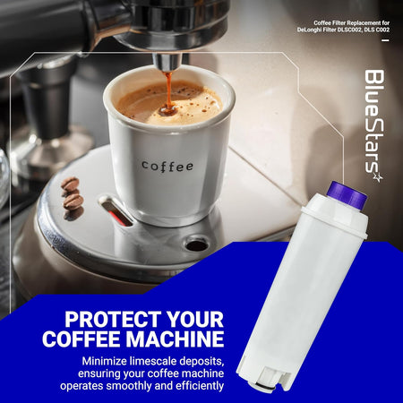 Single replacement water filter for Delonghi coffee machines, compatible with DLSC002 models.