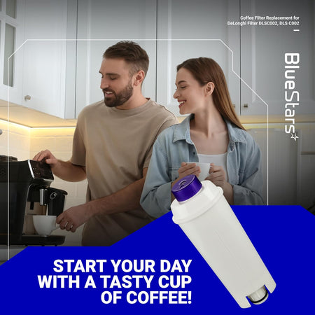 Single water filter replacement for Delonghi coffee machines, compatible with DLSC002 models.