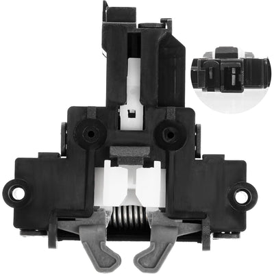 WD01X29878 dishwasher door latch assembly with close-up view of the electrical connector for GE Hotpoint dishwashers.