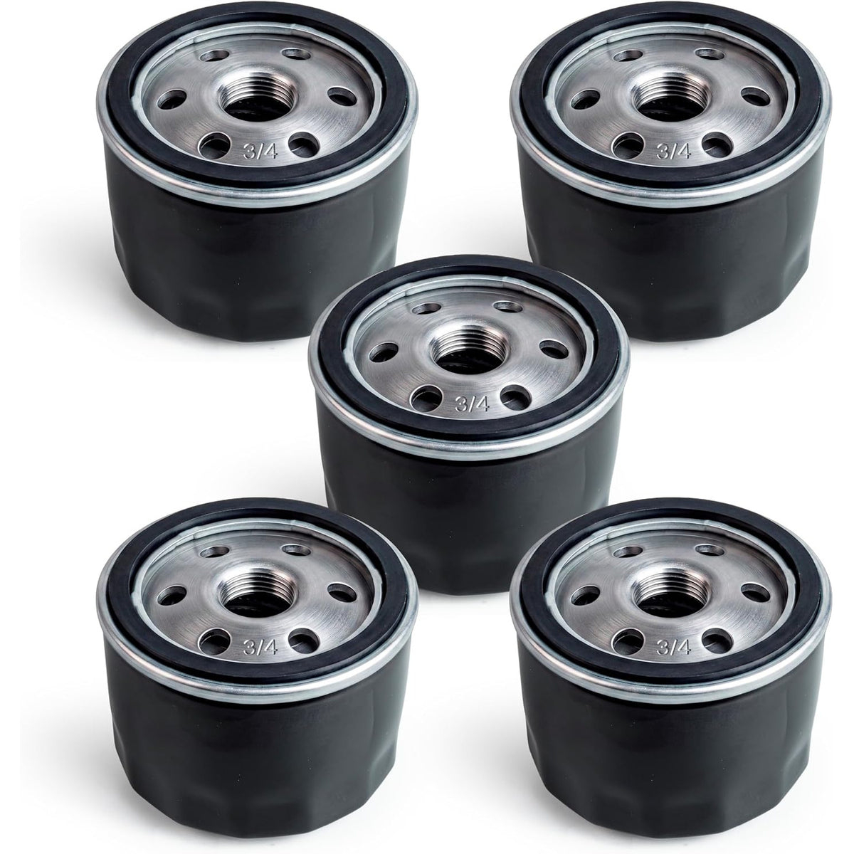 492932S oil filter, front view showing five black spin-on filters