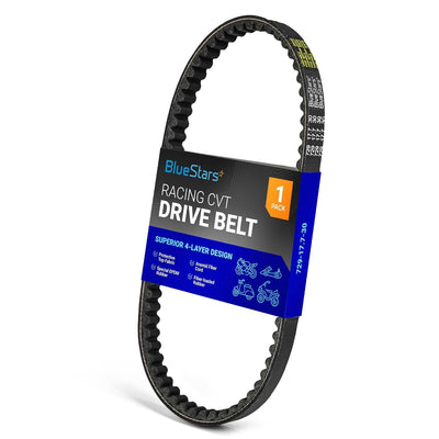 BlueStars 729-17.7-30 racing CVT drive belt in retail packaging.