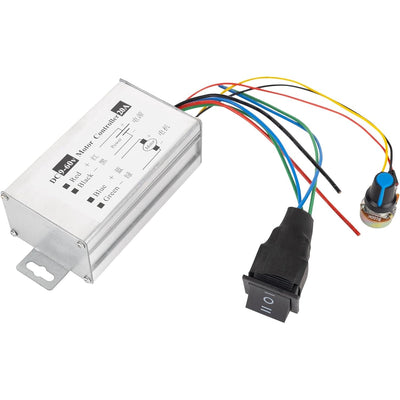 9-60V 20A DC motor speed controller with external potentiometer and forward-reverse switch.
