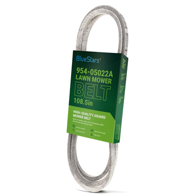 954-05022A replacement mower deck belt in BlueStars branded packaging for 46-inch lawn mower decks.