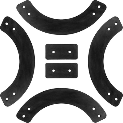 Set of four curved rubber snow blower paddles and two mounting bars for 753-04472 and 735-04033 replacement.