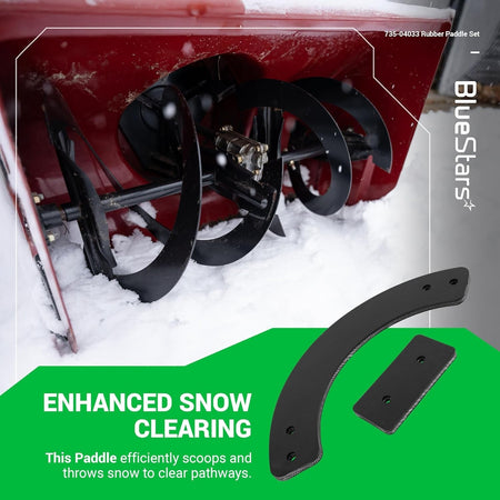 Replacement rubber paddle set for snow blower auger, compatible with 753-04472 and 735-04033.