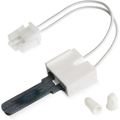 62-22868-93 furnace hot surface ignitor with white ceramic base, wire harness, and two wire nuts.
