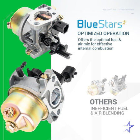 951-05444 carburetor for Huayi 175SC snowblower engines shown in a comparison graphic.