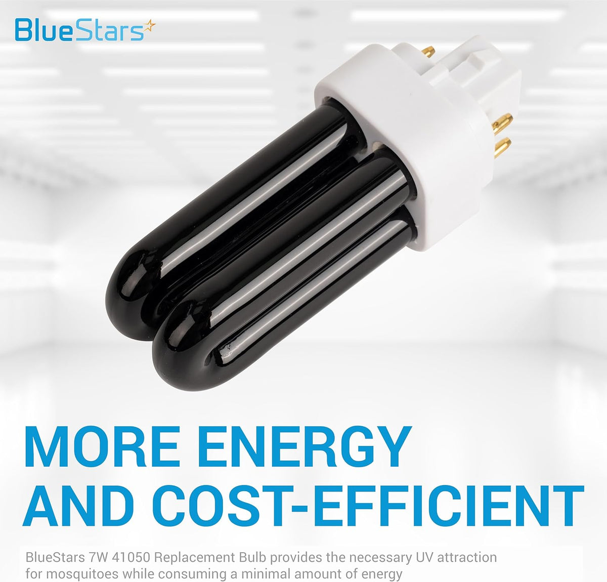 Single 7W 41050 UV light bulb replacement with a white base and four-pin connector.