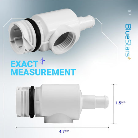 D29 UWF Universal Wall Fitting quick disconnect showing dimensions of 4.7 inches by 1.5 inches.