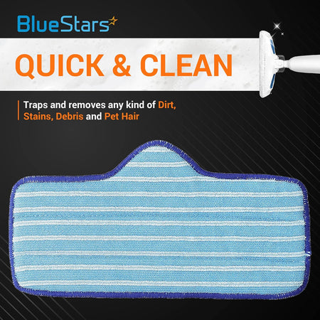 Blue and white striped microfiber mop pad for Dupray Neat steam cleaners.
