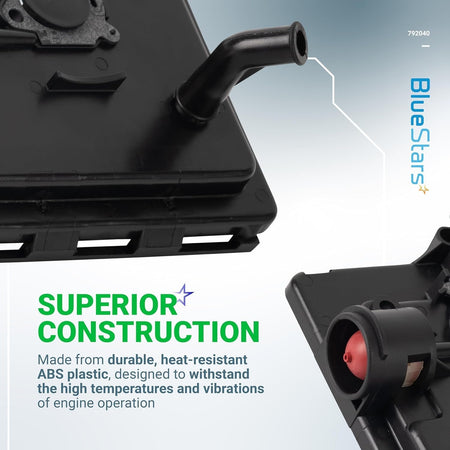 Black plastic air cleaner primer base for Briggs & Stratton engines with red primer bulb detail.